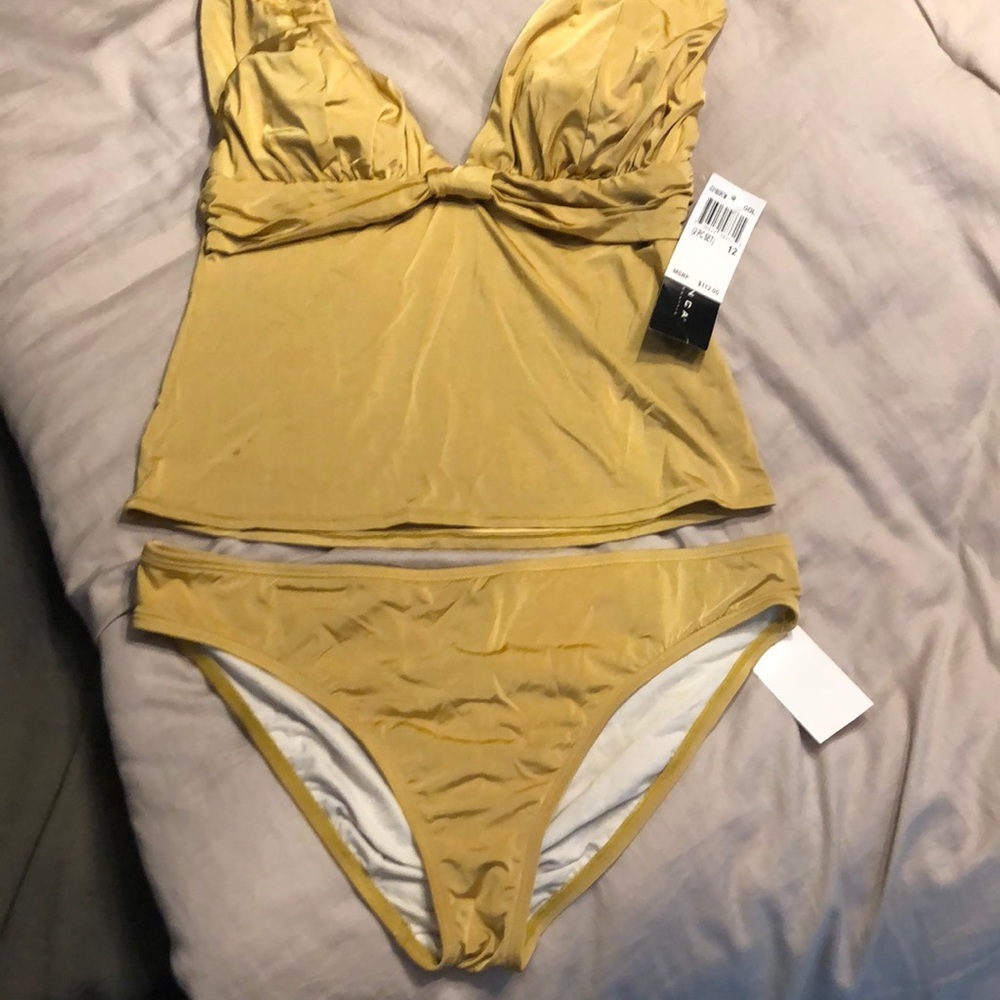 La Blanca gold tankini swim suit